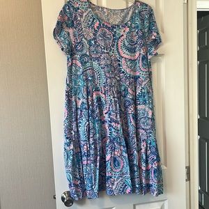 Lilly Pulitzer Blue and Pink Patterned Dress